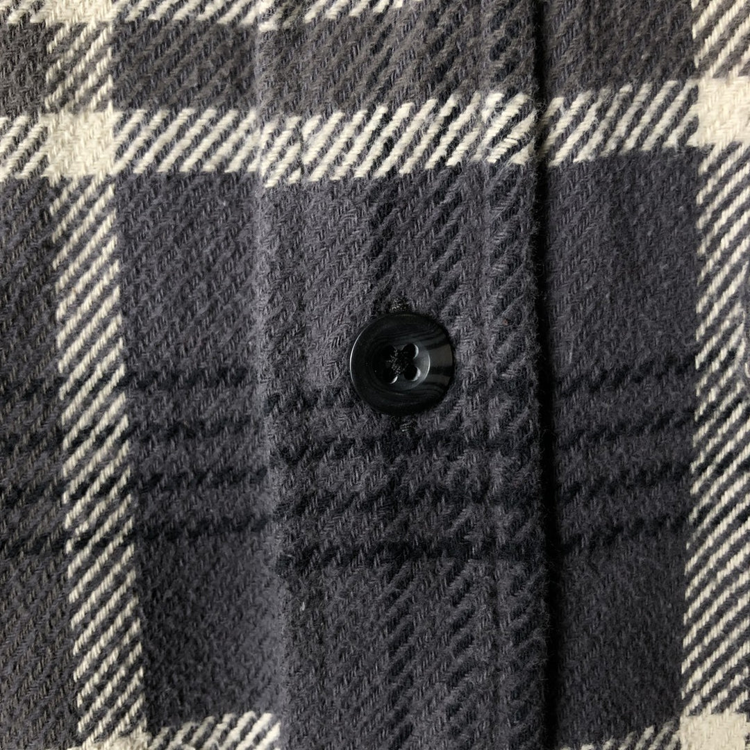 WOOLRICH Long Sleeve Flannel Check Shirt, Men's Size XL cotton gray type Vintage Second Hand