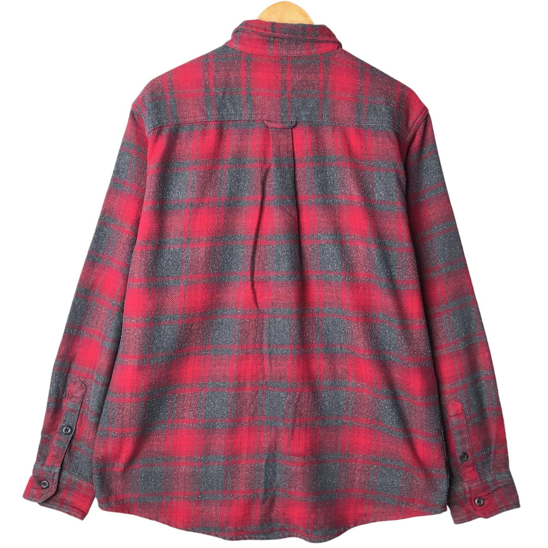 ORVIS Long Sleeve Flannel Check Shirt, Men's Size L cotton red type Vintage Second Hand