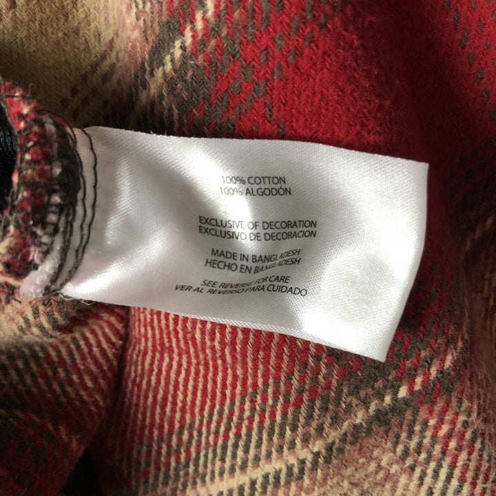 ORVIS Ombre Check Long Sleeve Flannel Check Shirt, Men's XL cotton red type Vintage Second Hand