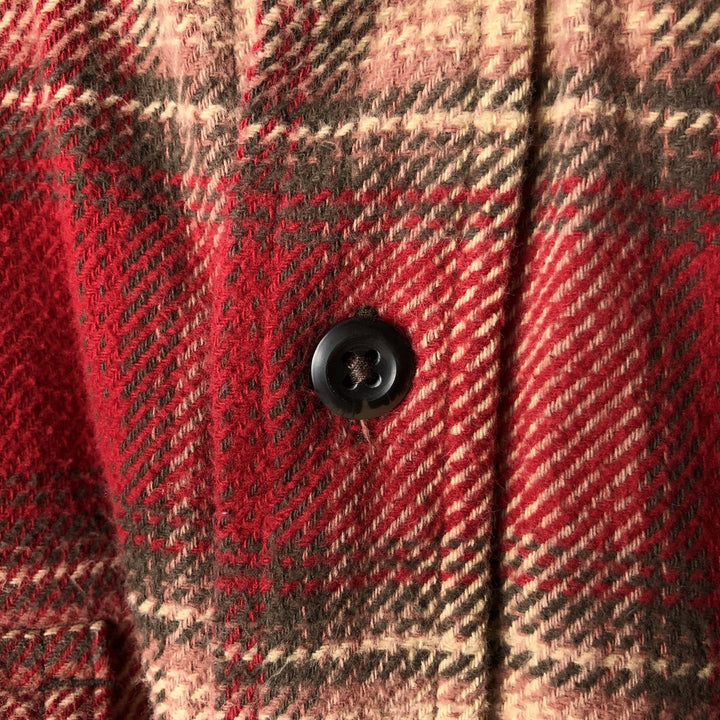 ORVIS Ombre Check Long Sleeve Flannel Check Shirt, Men's XL cotton red type Vintage Second Hand