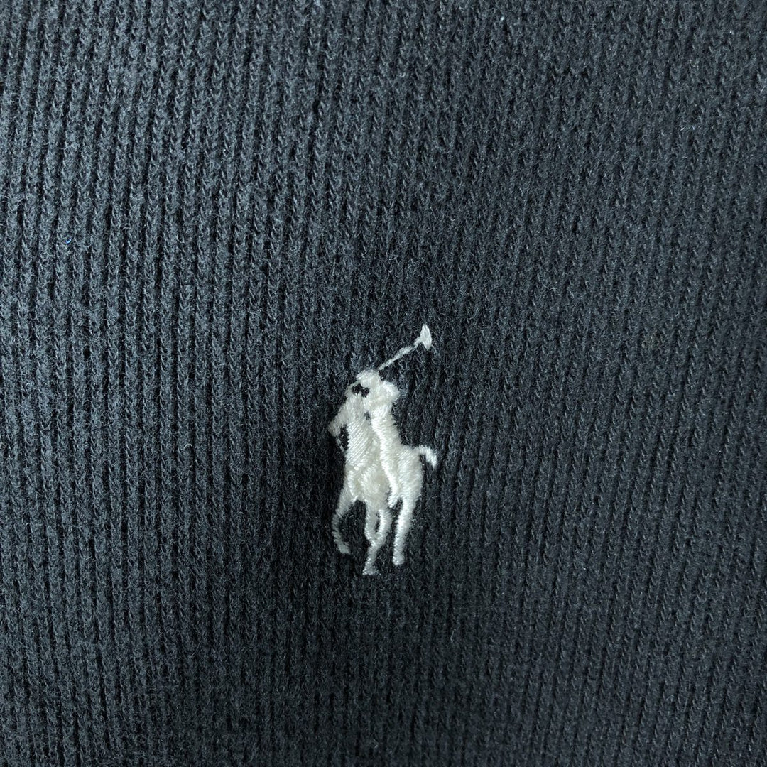 POLO by Ralph Lauren shawl collar sweatshirt with one-point logo, size L, men's cotton black type Vintage Second Hand