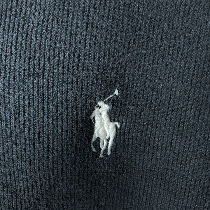 POLO by Ralph Lauren shawl collar sweatshirt with one-point logo, size L, men's cotton black type Vintage Second Hand