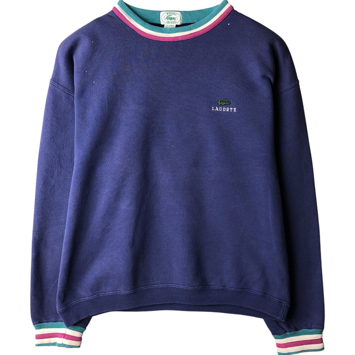 Vintage 80s-90'S Lacoste IZOD logo sweatshirt, made in the USA, men's size L cotton purple type Vintage Second Hand