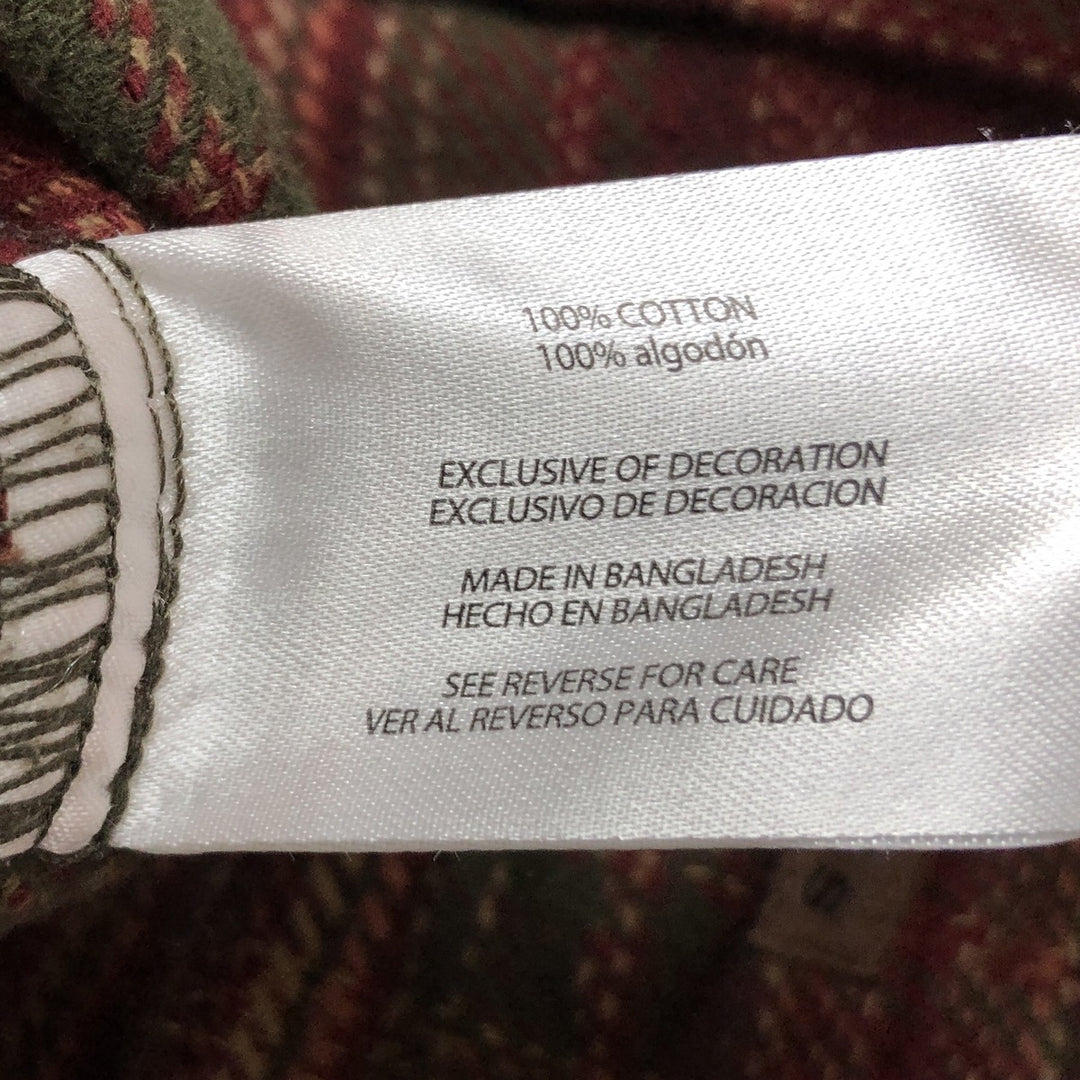 ORVIS Long Sleeve Flannel Check Shirt, Men's Size L cotton red type reddish brown Vintage Second Hand