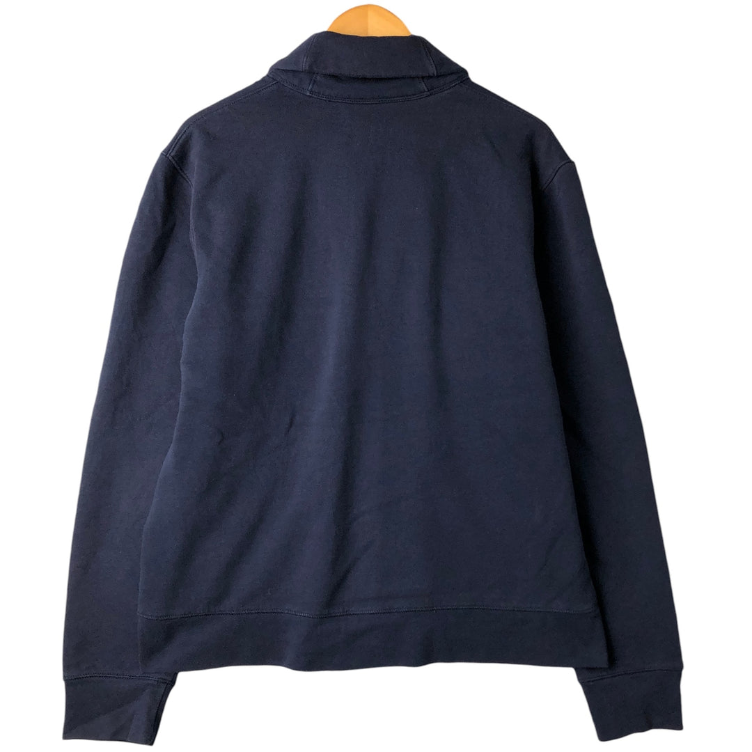 Ralph Lauren POLO by Ralph Lauren shawl collar sweatshirt cardigan, men's size L cotton navy blue type Vintage Second Hand