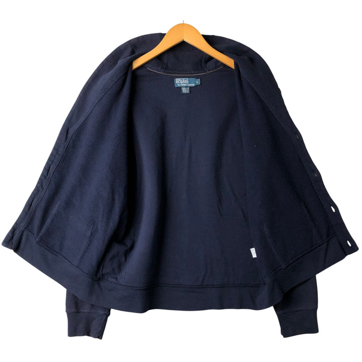 Ralph Lauren POLO by Ralph Lauren shawl collar sweatshirt cardigan, men's size L cotton navy blue type Vintage Second Hand