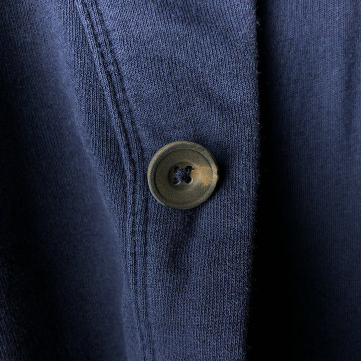Ralph Lauren POLO by Ralph Lauren shawl collar sweatshirt cardigan, men's size L cotton navy blue type Vintage Second Hand