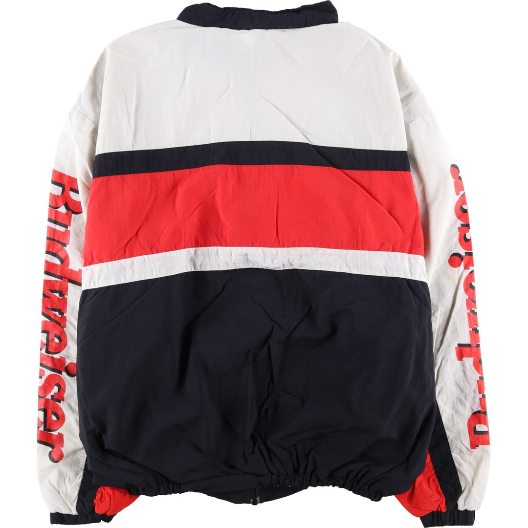 Budweiser Racing Nylon Jacket, Made in USA, Men's XL Nylon red type Vintage Second Hand