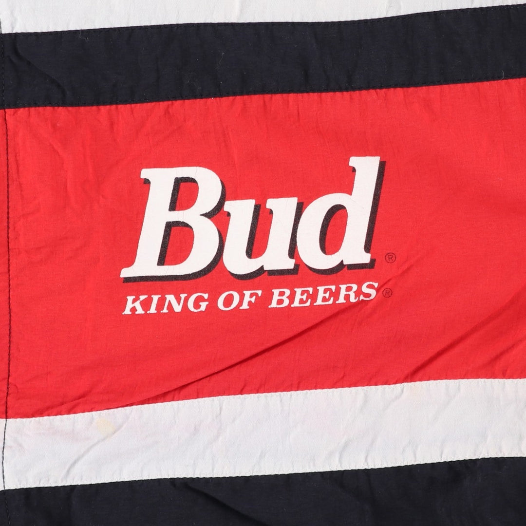 Budweiser Racing Nylon Jacket, Made in USA, Men's XL Nylon red type Vintage Second Hand