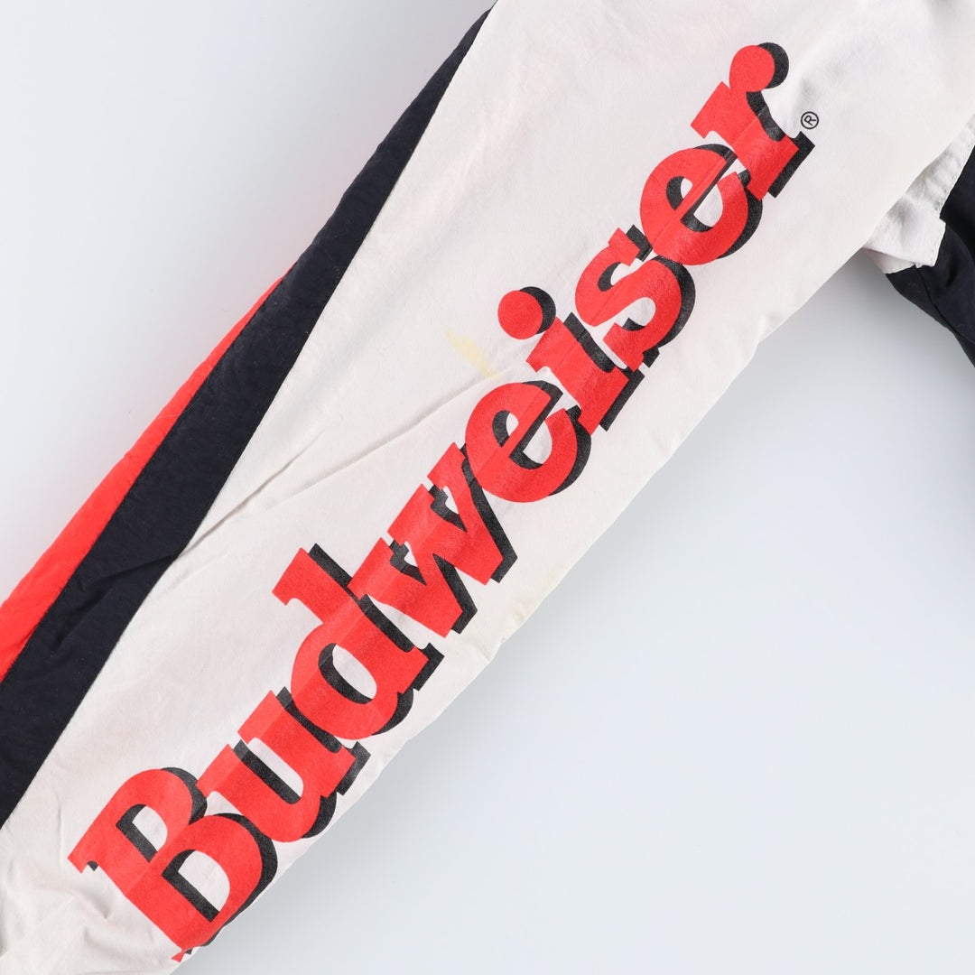 Budweiser Racing Nylon Jacket, Made in USA, Men's XL Nylon red type Vintage Second Hand