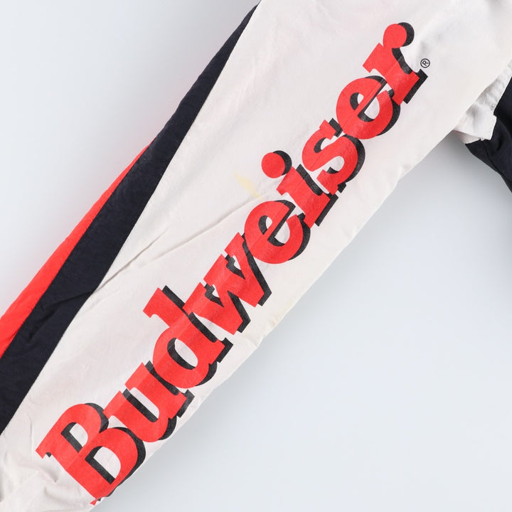 Budweiser Racing Nylon Jacket, Made in USA, Men's XL Nylon red type Vintage Second Hand