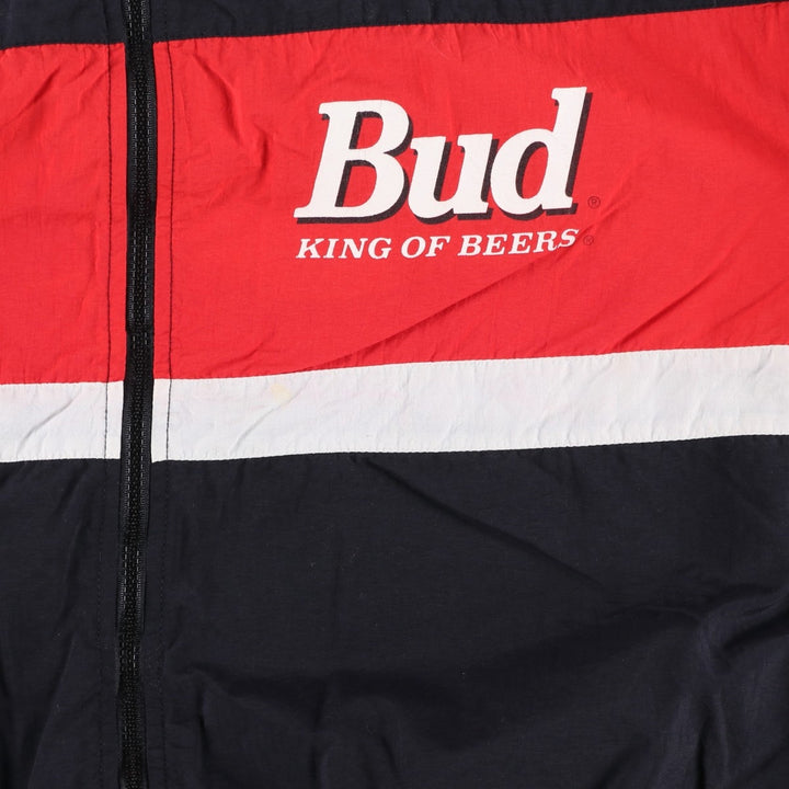 Budweiser Racing Nylon Jacket, Made in USA, Men's XL Nylon red type Vintage Second Hand