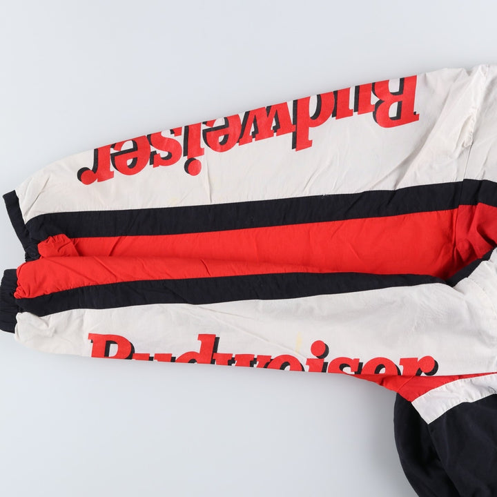 Budweiser Racing Nylon Jacket, Made in USA, Men's XL Nylon red type Vintage Second Hand