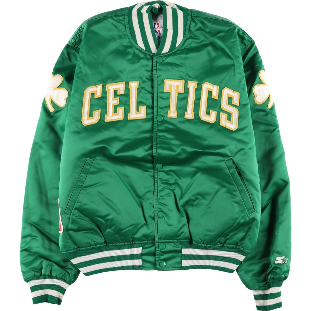 Starter NBA Boston Celtics Padded Nylon Stadium Jacket, Made in USA, Men's Size L Nylon green type Vintage Second Hand