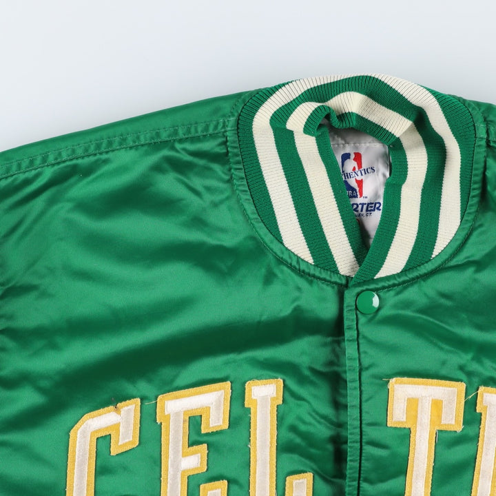 Starter NBA Boston Celtics Padded Nylon Stadium Jacket, Made in USA, Men's Size L Nylon green type Vintage Second Hand