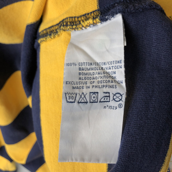 Ralph Lauren POLO by Ralph Lauren CUSTOM FIT Border Pattern Long Sleeve Rugby Shirt Men's XL cotton yellow type Vintage Second Hand