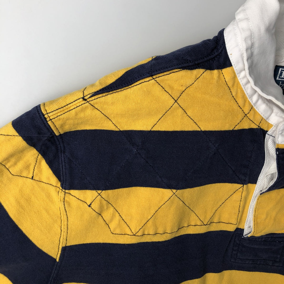 Ralph Lauren POLO by Ralph Lauren CUSTOM FIT Border Pattern Long Sleeve Rugby Shirt Men's XL cotton yellow type Vintage Second Hand