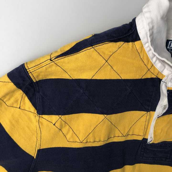 Ralph Lauren POLO by Ralph Lauren CUSTOM FIT Border Pattern Long Sleeve Rugby Shirt Men's XL cotton yellow type Vintage Second Hand