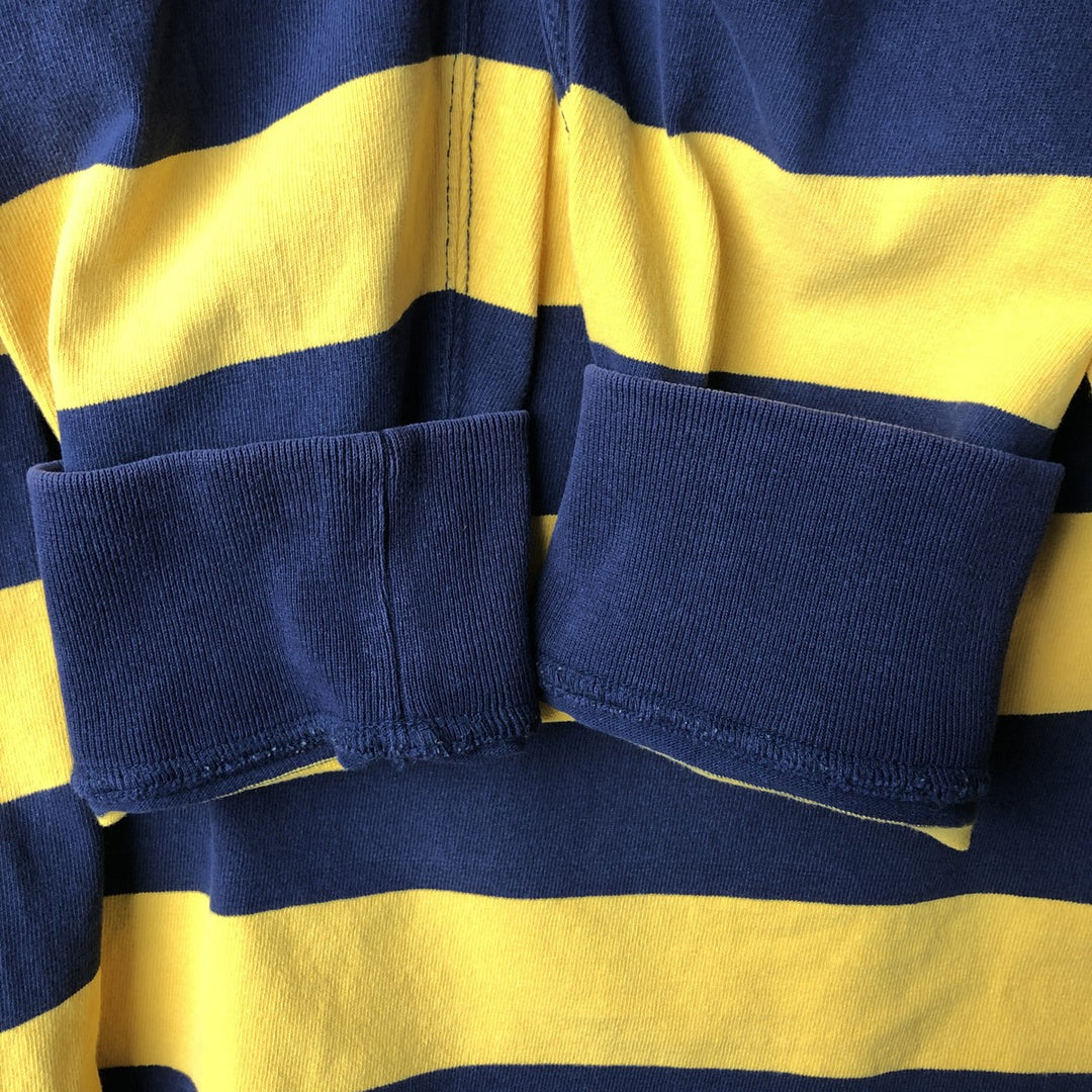 Ralph Lauren POLO by Ralph Lauren CUSTOM FIT Border Pattern Long Sleeve Rugby Shirt Men's XL cotton yellow type Vintage Second Hand