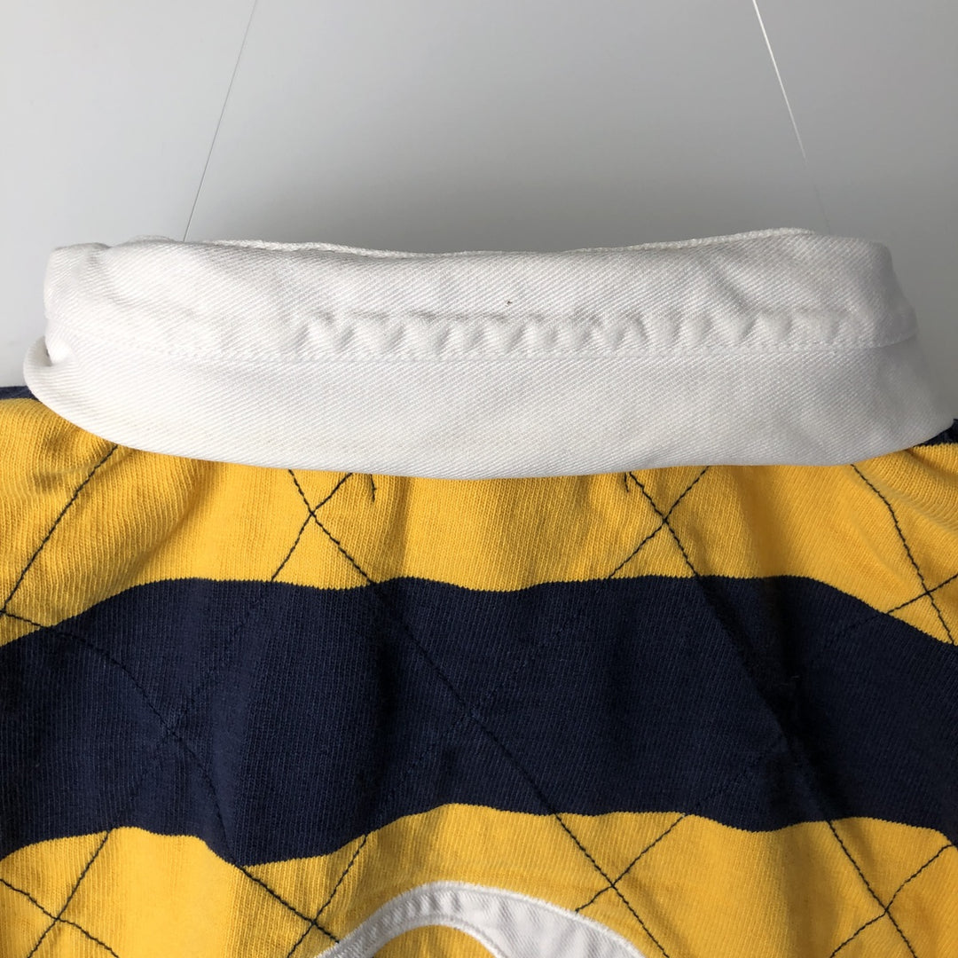 Ralph Lauren POLO by Ralph Lauren CUSTOM FIT Border Pattern Long Sleeve Rugby Shirt Men's XL cotton yellow type Vintage Second Hand