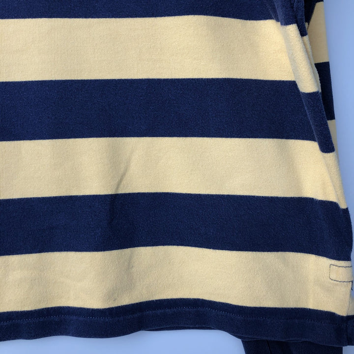 Ralph Lauren POLO by Ralph Lauren CUSTOM FIT Border Pattern Long Sleeve Rugby Shirt Men's XL cotton navy blue type Vintage Second Hand