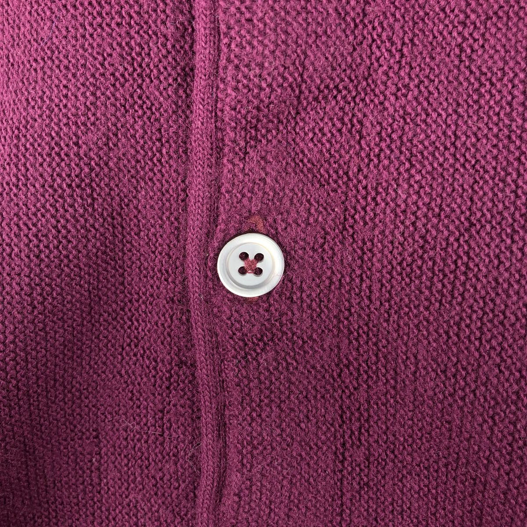 IZOD Acrylic Knit Cardigan, Men's Size L acrylic Purple type red-purple Vintage Second Hand