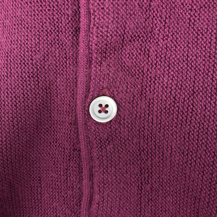 IZOD Acrylic Knit Cardigan, Men's Size L acrylic Purple type red-purple Vintage Second Hand