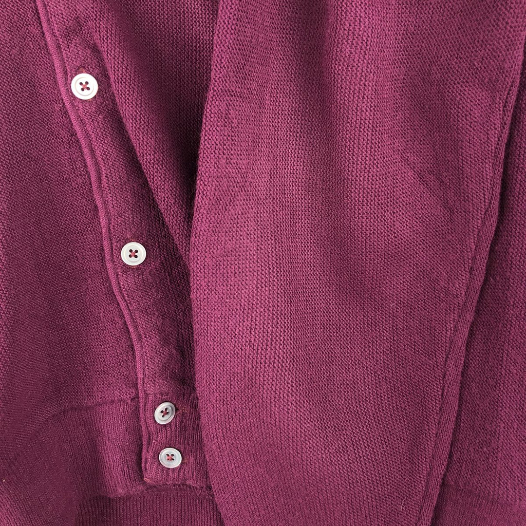 IZOD Acrylic Knit Cardigan, Men's Size L acrylic Purple type red-purple Vintage Second Hand