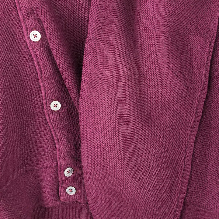 IZOD Acrylic Knit Cardigan, Men's Size L acrylic Purple type red-purple Vintage Second Hand