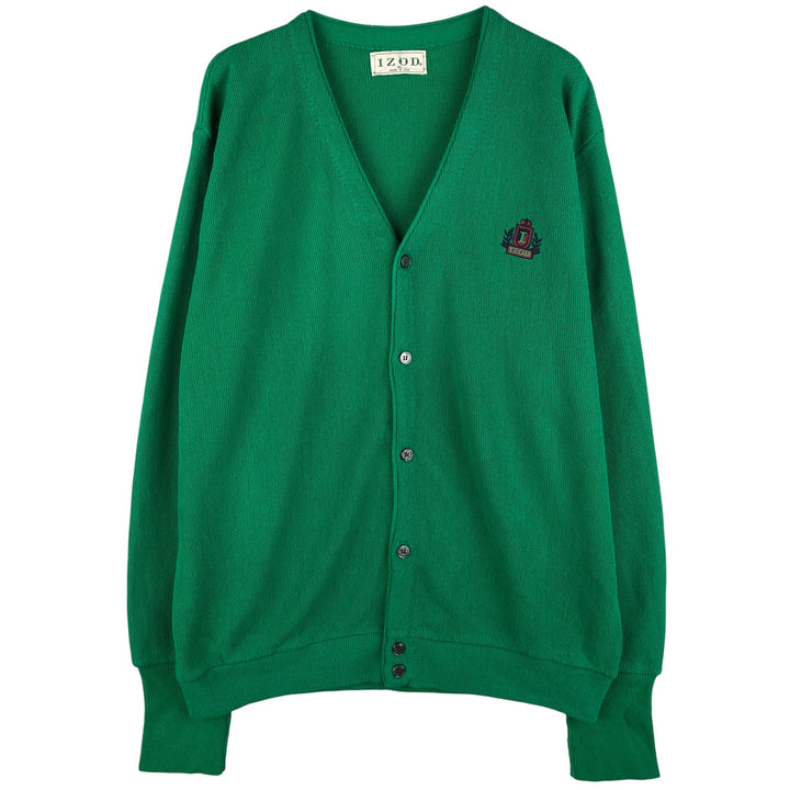 90'S IZOD acrylic knit cardigan, made in the USA, men's size XL, vintage acrylic green type Vintage Second Hand