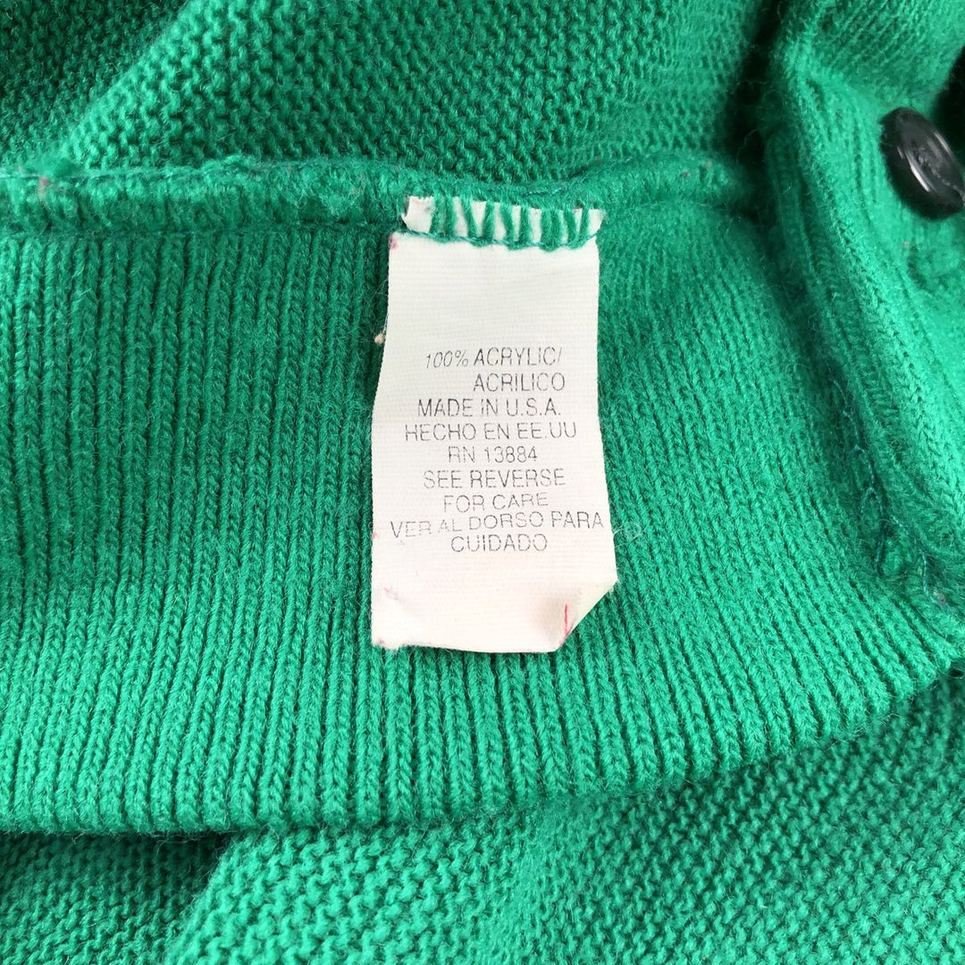 90'S IZOD acrylic knit cardigan, made in the USA, men's size XL, vintage acrylic green type Vintage Second Hand