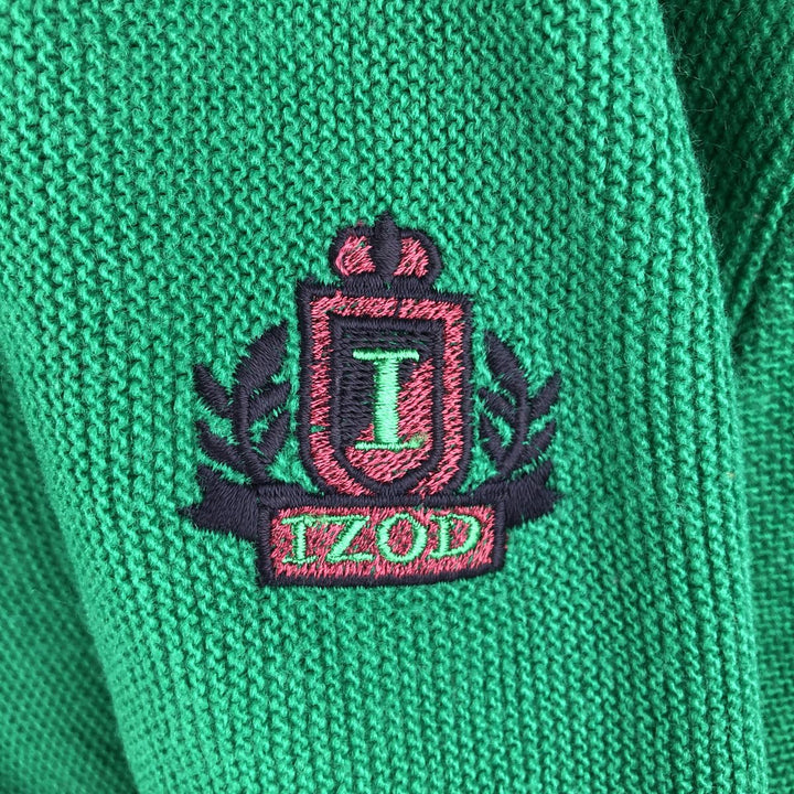 90'S IZOD acrylic knit cardigan, made in the USA, men's size XL, vintage acrylic green type Vintage Second Hand