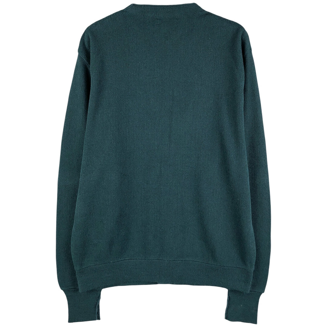 90'S IZOD acrylic knit cardigan, made in the USA, men's size L, vintage acrylic green type Vintage Second Hand
