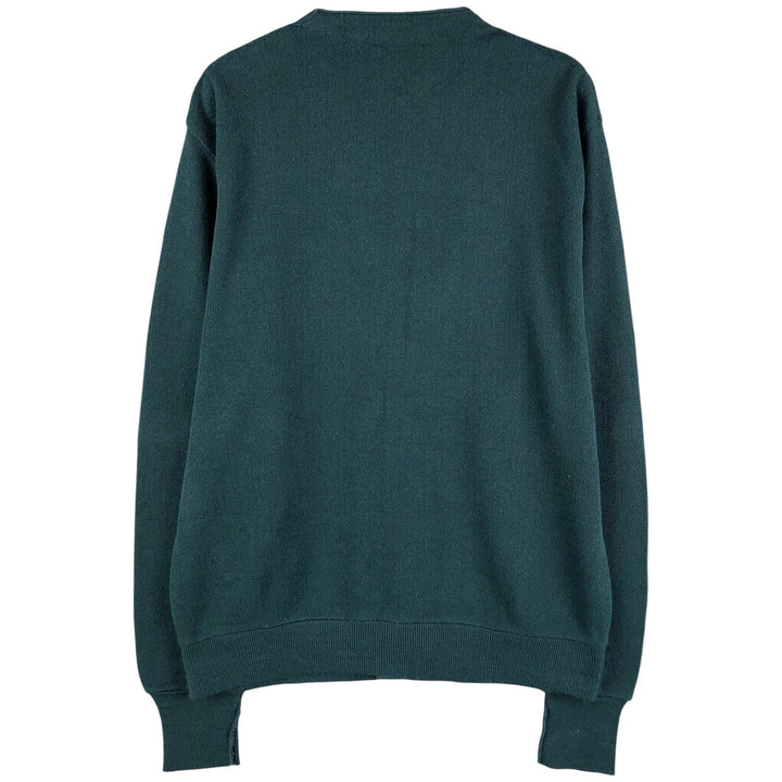 90'S IZOD acrylic knit cardigan, made in the USA, men's size L, vintage acrylic green type Vintage Second Hand