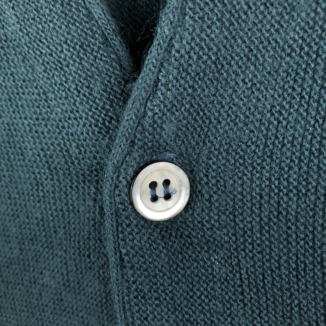 90'S IZOD acrylic knit cardigan, made in the USA, men's size L, vintage acrylic green type Vintage Second Hand