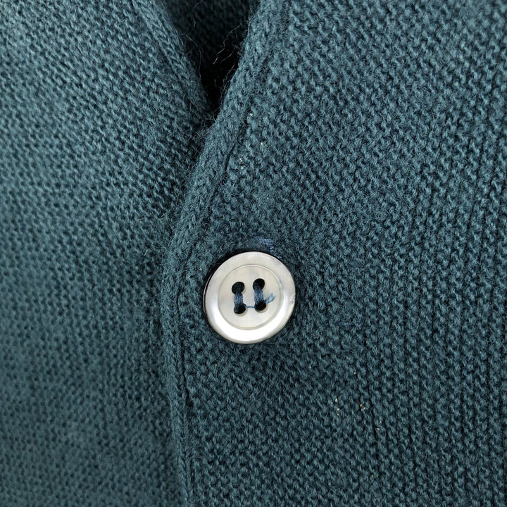 90'S IZOD acrylic knit cardigan, made in the USA, men's size L, vintage acrylic green type Vintage Second Hand