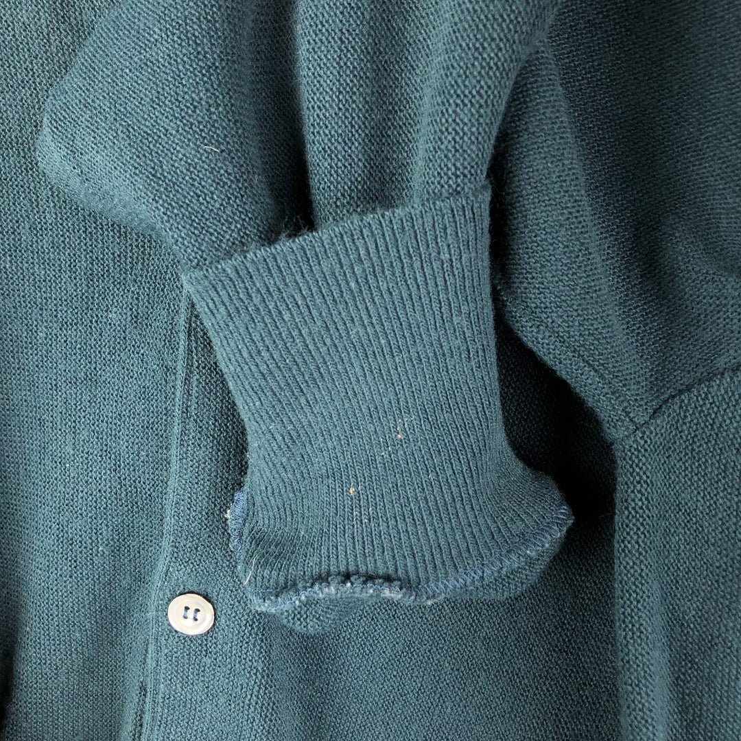 90'S IZOD acrylic knit cardigan, made in the USA, men's size L, vintage acrylic green type Vintage Second Hand
