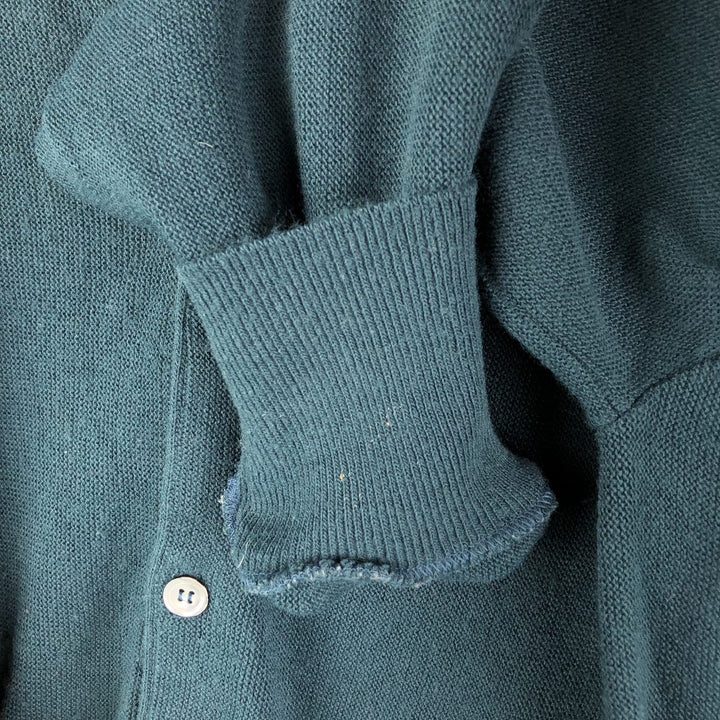90'S IZOD acrylic knit cardigan, made in the USA, men's size L, vintage acrylic green type Vintage Second Hand