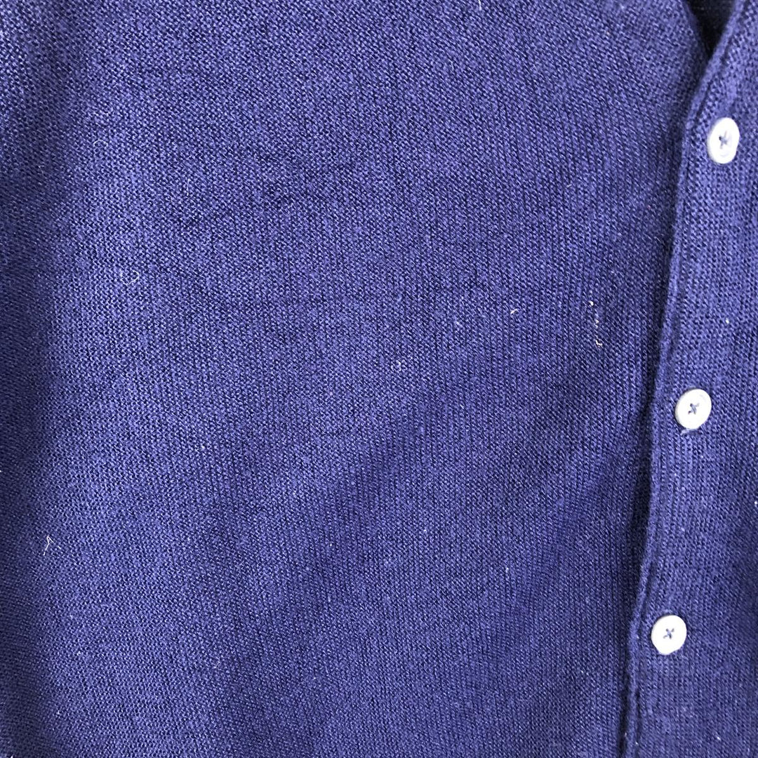 Vintage 90'S DAVID TAYLOR acrylic knit cardigan, made in the USA, men's size XL acrylic navy blue type Vintage Second Hand