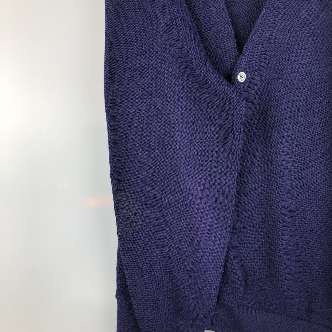 Vintage 90'S DAVID TAYLOR acrylic knit cardigan, made in the USA, men's size XL acrylic navy blue type Vintage Second Hand