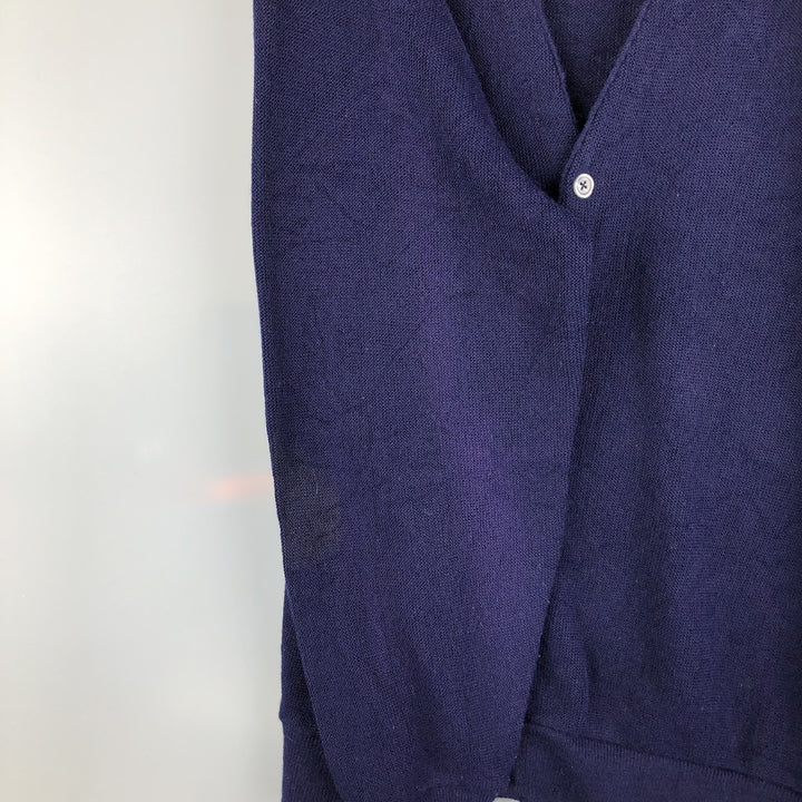 Vintage 90'S DAVID TAYLOR acrylic knit cardigan, made in the USA, men's size XL acrylic navy blue type Vintage Second Hand