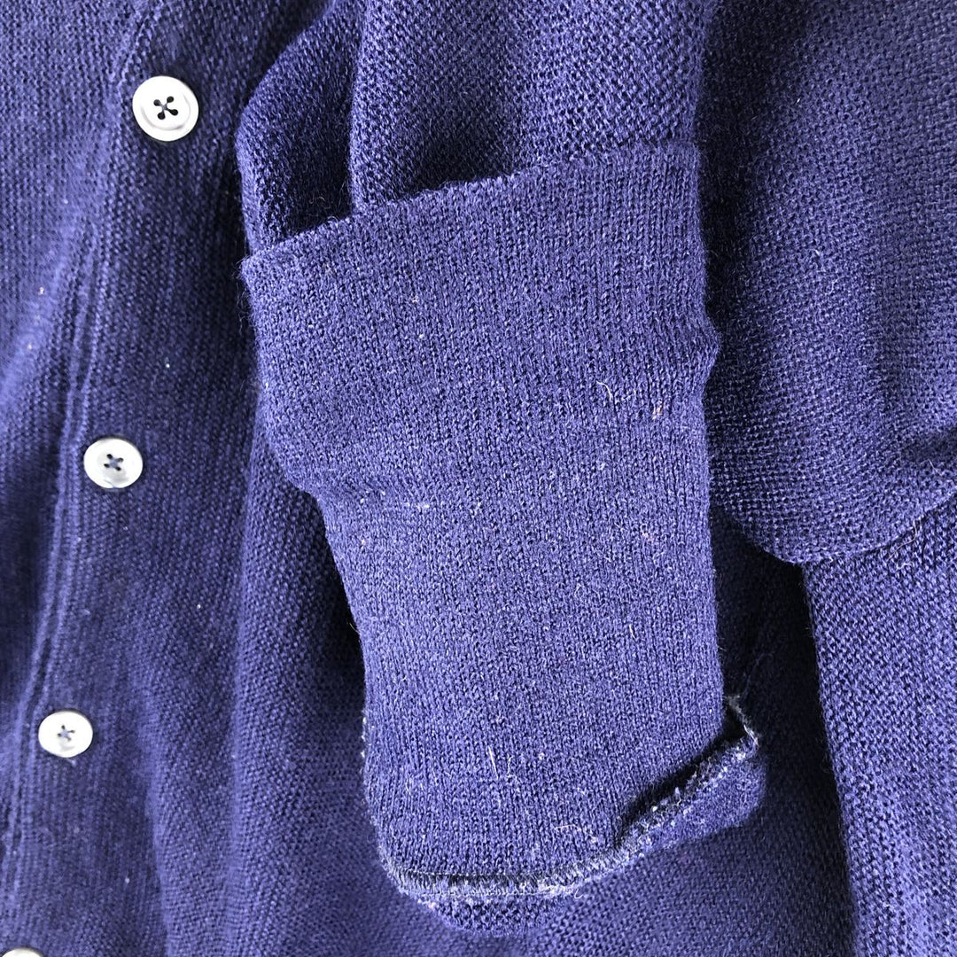 Vintage 90'S DAVID TAYLOR acrylic knit cardigan, made in the USA, men's size XL acrylic navy blue type Vintage Second Hand