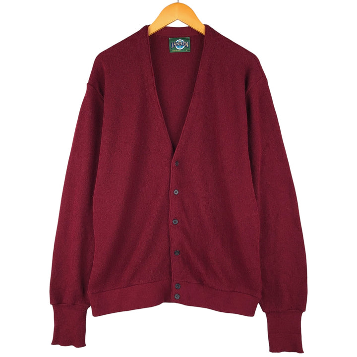 Jantzen knit cardigan, made in the USA, men's size L unclear wine-red Vintage Second Hand