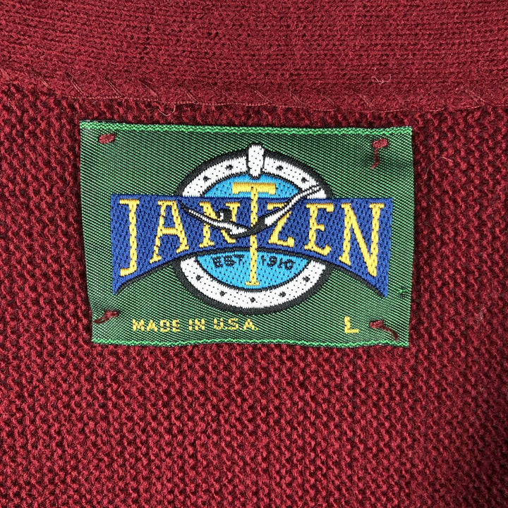Jantzen knit cardigan, made in the USA, men's size L unclear wine-red Vintage Second Hand