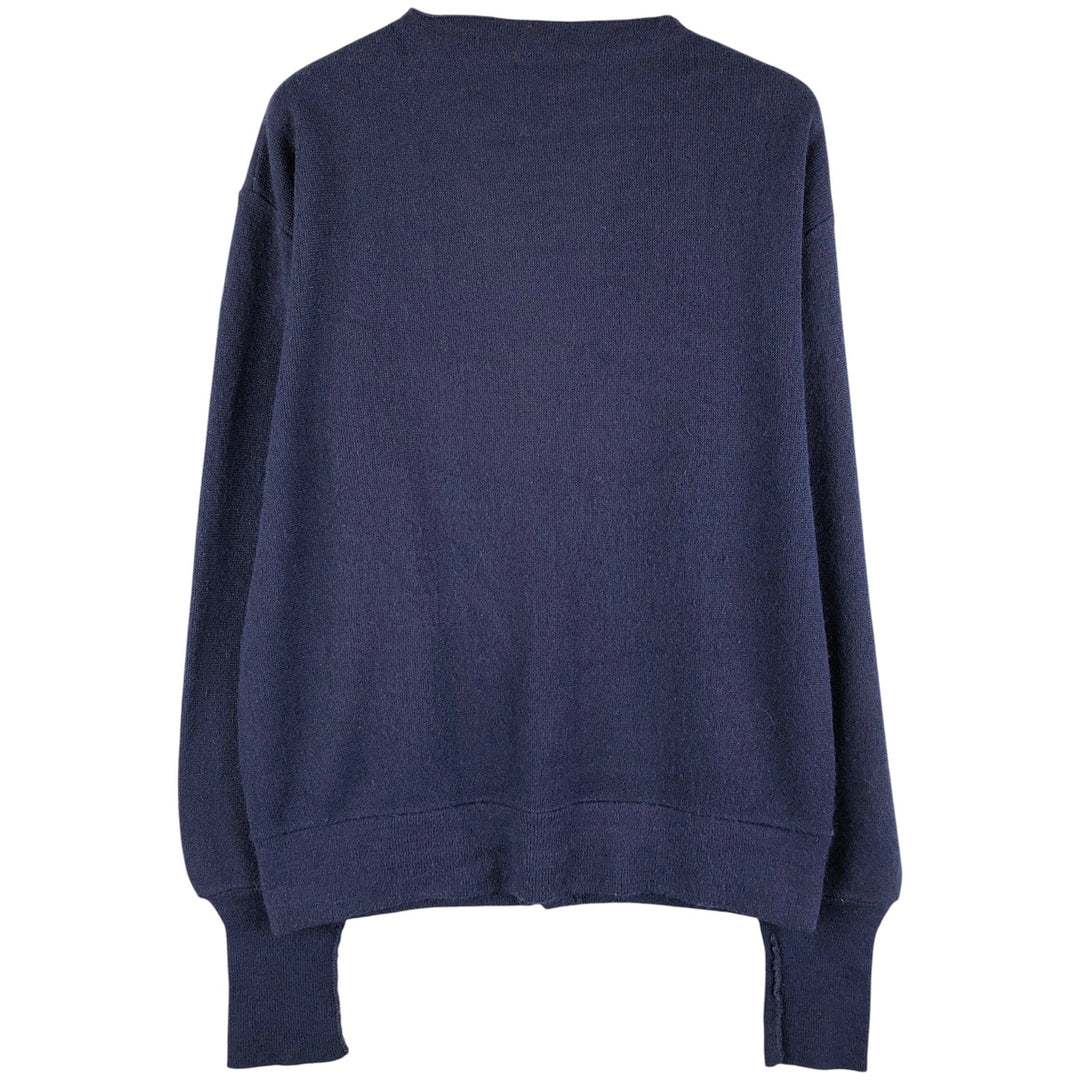 Campus Le Tigre Acrylic Knit Cardigan, Made in USA, Men's Size L unclear navy blue type Vintage Second Hand