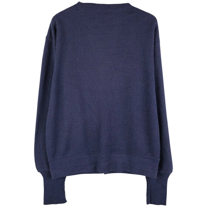 Campus Le Tigre Acrylic Knit Cardigan, Made in USA, Men's Size L unclear navy blue type Vintage Second Hand