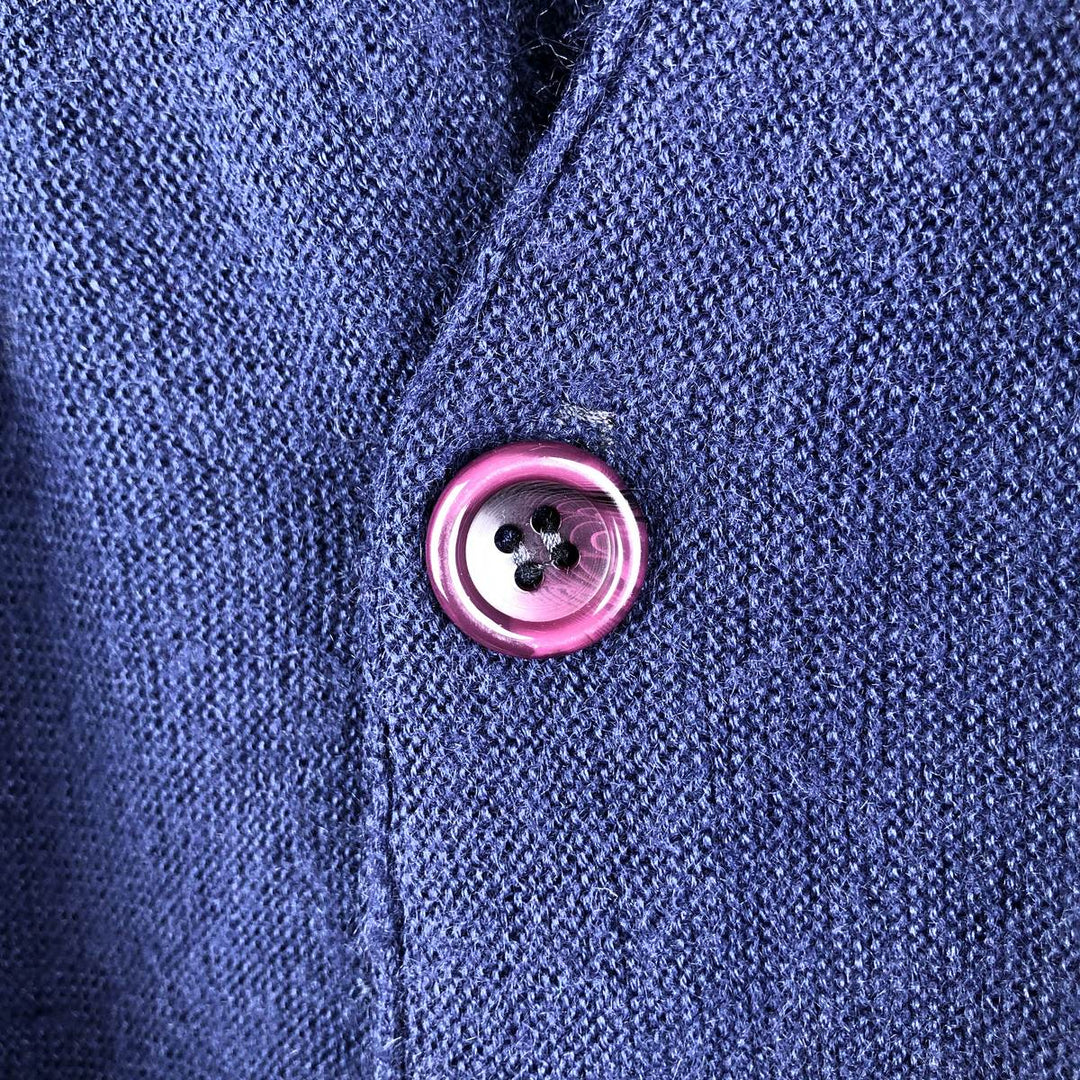 Campus Le Tigre Acrylic Knit Cardigan, Made in USA, Men's Size L unclear navy blue type Vintage Second Hand