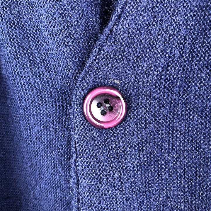 Campus Le Tigre Acrylic Knit Cardigan, Made in USA, Men's Size L unclear navy blue type Vintage Second Hand