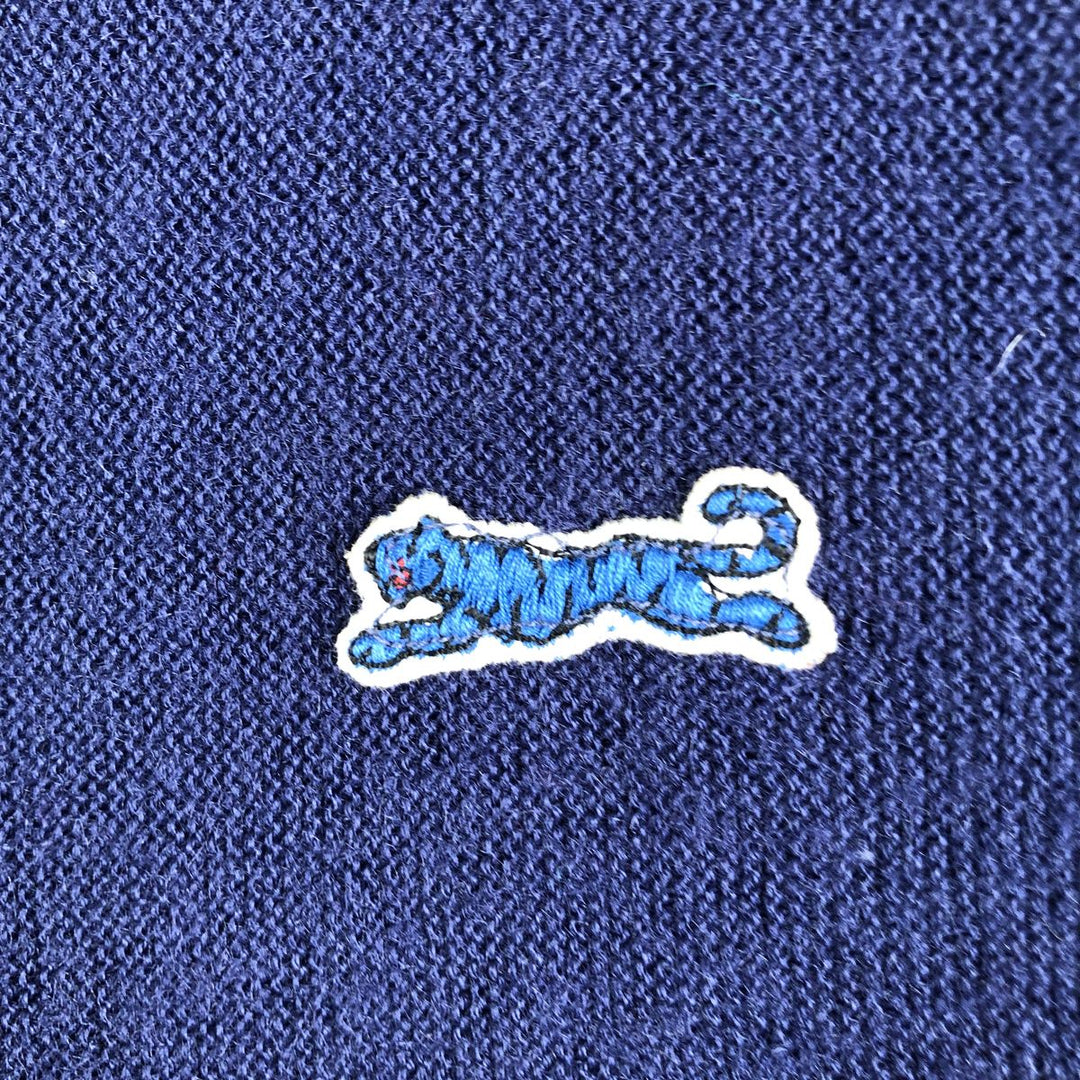 Campus Le Tigre Acrylic Knit Cardigan, Made in USA, Men's Size L unclear navy blue type Vintage Second Hand