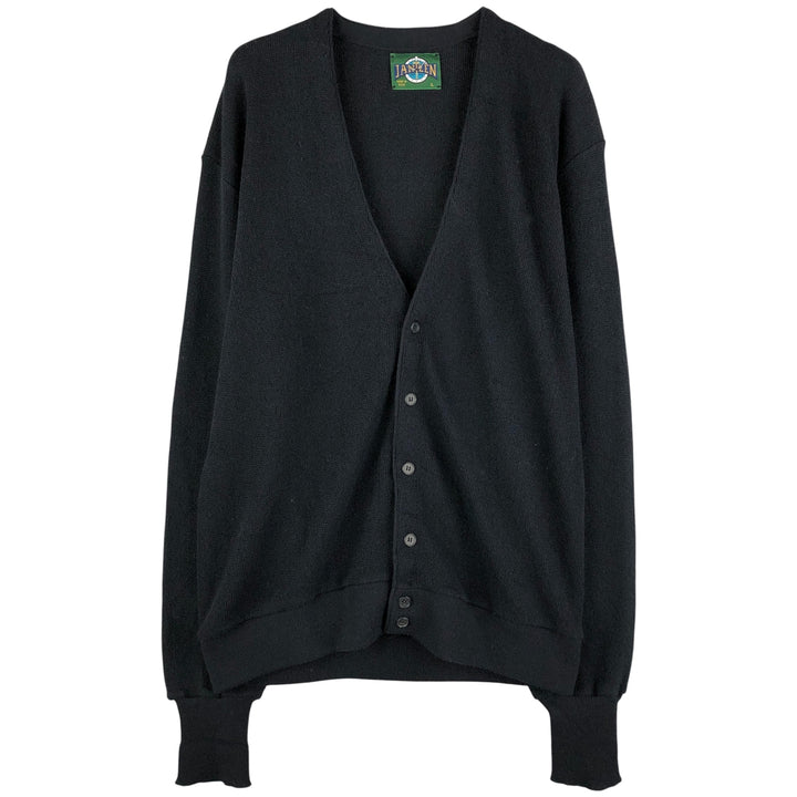 Vintage 1980'S Jantzen acrylic knit cardigan, made in the USA, size L, men's unclear black type Vintage Second Hand